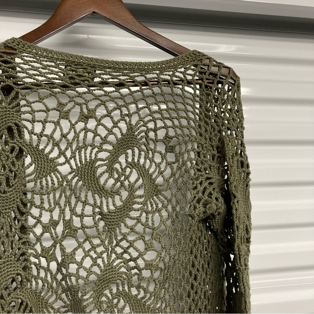Pur Sage Green Open Knit Cardigan - Picture 13 of 14